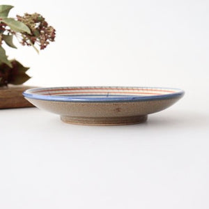 Toshin Kiln Round Plate Red Bougainvillea 15cm/5.9in | Tsuboya Ware Yachimun-Detail4