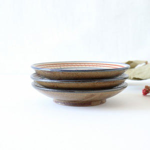 Toshin Kiln Round Plate Red Bougainvillea 15cm/5.9in | Tsuboya Ware Yachimun-Detail6