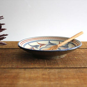 Toshin Kiln Round Plate Red Bougainvillea 15cm/5.9in | Tsuboya Ware Yachimun-Detail7