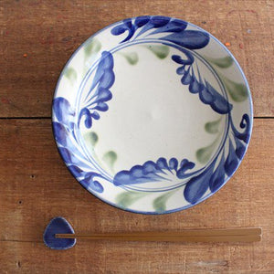 Toshin Kiln Round Plate Lined Arabesque 21cm/8.3in | Tsuboya Ware  Yachimun-Detail2