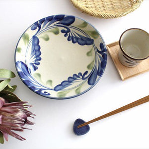 Toshin Kiln Round Plate Lined Arabesque 21cm/8.3in | Tsuboya Ware  Yachimun-Detail11