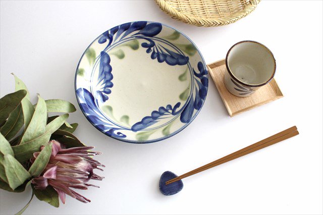 Toshin Kiln Round Plate Lined Arabesque 21cm/8.3in | Tsuboya Ware  Yachimun-Detail11