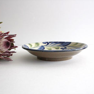 Toshin Kiln Round Plate Lined Arabesque 21cm/8.3in | Tsuboya Ware  Yachimun-Detail3