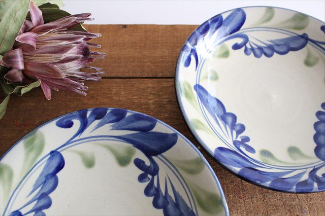 Toshin Kiln Round Plate Lined Arabesque 21cm/8.3in | Tsuboya Ware  Yachimun-Detail4