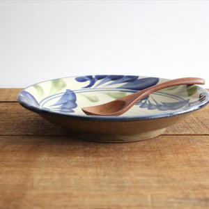 Toshin Kiln Round Plate Lined Arabesque 21cm/8.3in | Tsuboya Ware  Yachimun-Detail5