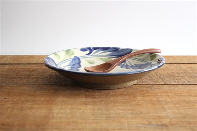 Toshin Kiln Round Plate Lined Arabesque 21cm/8.3in | Tsuboya Ware  Yachimun-Detail5