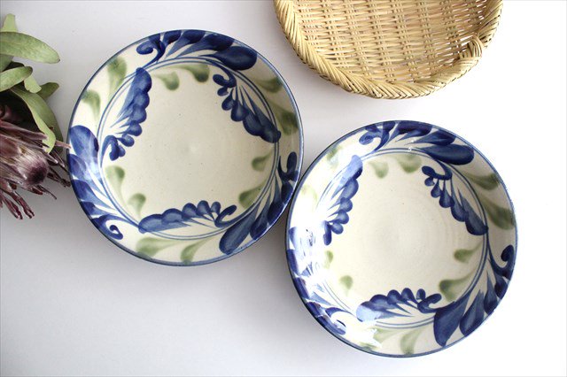 Toshin Kiln Round Plate Lined Arabesque 21cm/8.3in | Tsuboya Ware  Yachimun-Detail8