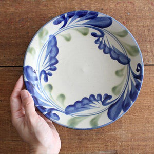 Toshin Kiln Round Plate Lined Arabesque 21cm/8.3in | Tsuboya Ware  Yachimun-Detail10