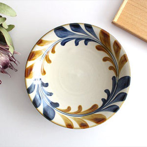 Toshin Kiln Round Plate Deigo Arabesque 21cm/8.3in | Tsuboya Ware  Yachimun-TOP