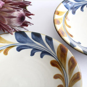 Toshin Kiln Round Plate Deigo Arabesque 21cm/8.3in | Tsuboya Ware  Yachimun-Detail5