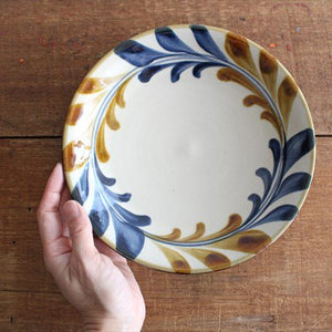 Toshin Kiln Round Plate Deigo Arabesque 21cm/8.3in | Tsuboya Ware  Yachimun-Detail6