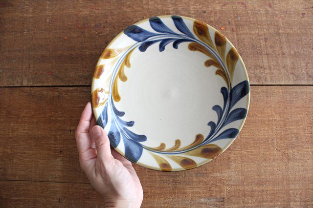 Toshin Kiln Round Plate Deigo Arabesque 21cm/8.3in | Tsuboya Ware  Yachimun-Detail6