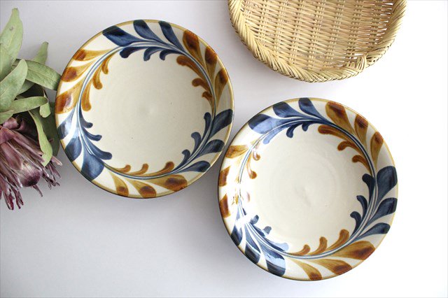 Toshin Kiln Round Plate Deigo Arabesque 21cm/8.3in | Tsuboya Ware  Yachimun-Detail8