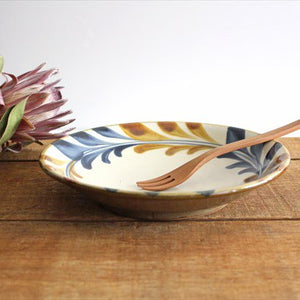 Toshin Kiln Round Plate Deigo Arabesque 21cm/8.3in | Tsuboya Ware  Yachimun-Detail9