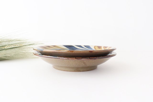 Toshin Kiln Round Plate Deigo Arabesque 21cm/8.3in | Tsuboya Ware  Yachimun-Detail10