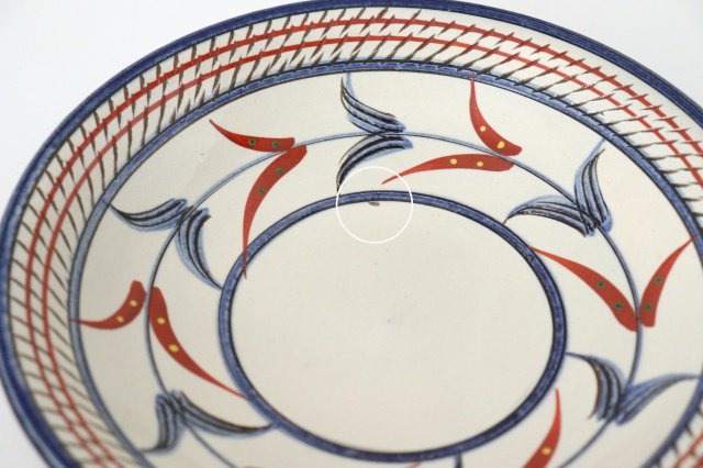 Toshin Kiln Round Plate Red Bougainvillea 21cm/8.3in | Tsuboya Ware  Yachimun-Detail11