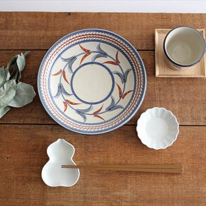 Toshin Kiln Round Plate Red Bougainvillea 21cm/8.3in | Tsuboya Ware  Yachimun-Detail12