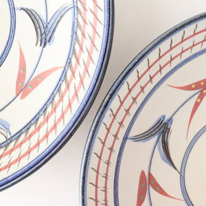 Toshin Kiln Round Plate Red Bougainvillea 21cm/8.3in | Tsuboya Ware  Yachimun-Detail8