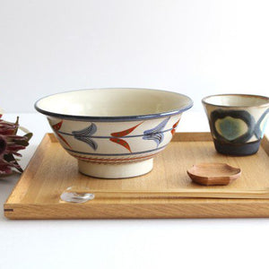 Toshin Kiln Ramen Bowl Bougainvillea  | Tsuboya Ware Yachimun-Detail11