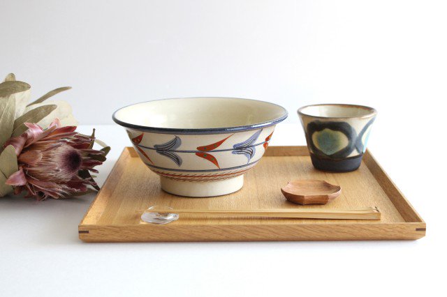 Toshin Kiln Ramen Bowl Bougainvillea  | Tsuboya Ware Yachimun-Detail11