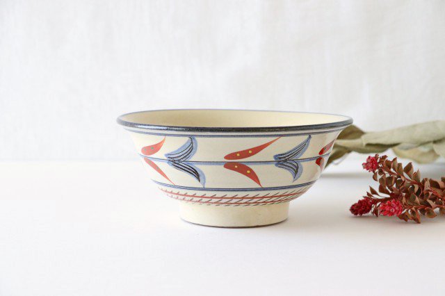 Toshin Kiln Ramen Bowl Bougainvillea  | Tsuboya Ware Yachimun-Detail7