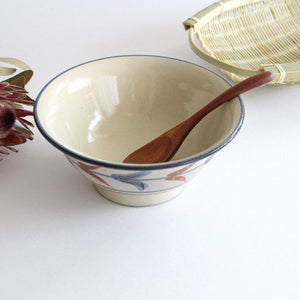 Toshin Kiln Ramen Bowl Bougainvillea  | Tsuboya Ware Yachimun-Detail9