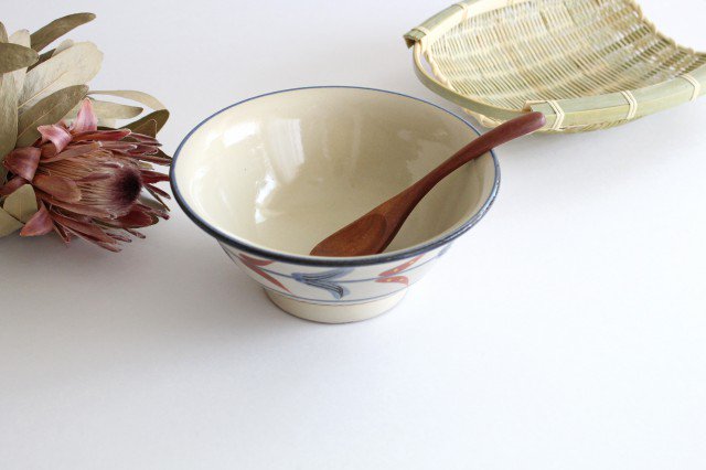 Toshin Kiln Ramen Bowl Bougainvillea  | Tsuboya Ware Yachimun-Detail9