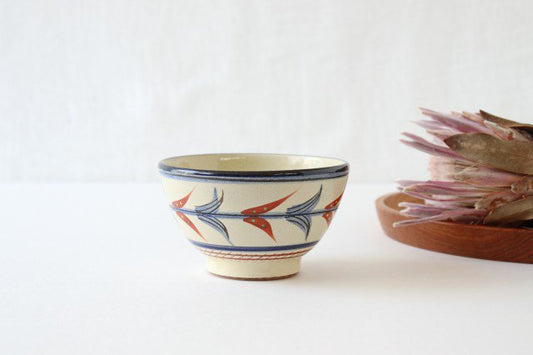 Toshin Kiln Soup Bowl Red Bougainvillea | Tsuboya Ware Yachimun-TOP