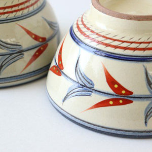 Toshin Kiln Soup Bowl Red Bougainvillea | Tsuboya Ware Yachimun-Detail3