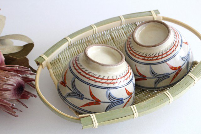 Toshin Kiln Soup Bowl Red Bougainvillea | Tsuboya Ware Yachimun-Detail4