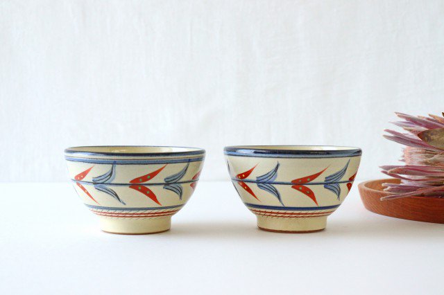 Toshin Kiln Soup Bowl Red Bougainvillea | Tsuboya Ware Yachimun-Detail5