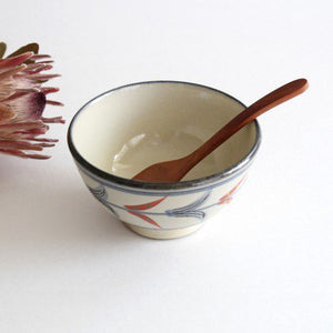 Toshin Kiln Soup Bowl Red Bougainvillea | Tsuboya Ware Yachimun-Detail7
