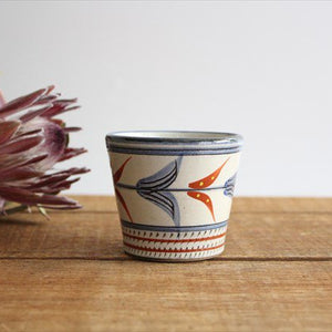 Toshin Kiln Soba Choko Red Bougainvillea Small | Free Cup Tsuboya Ware Yachimun-TOP