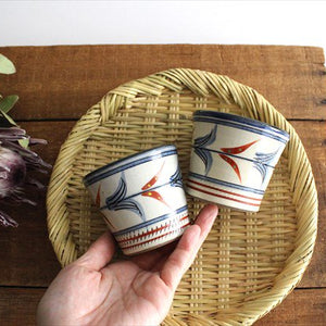 Toshin Kiln Soba Choko Red Bougainvillea Small | Free Cup Tsuboya Ware Yachimun-Detail4