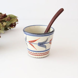 Toshin Kiln Soba Choko Red Bougainvillea Small | Free Cup Tsuboya Ware Yachimun-Detail7