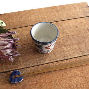 Toshin Kiln Soba Choko Red Bougainvillea Small | Free Cup Tsuboya Ware Yachimun-Detail9