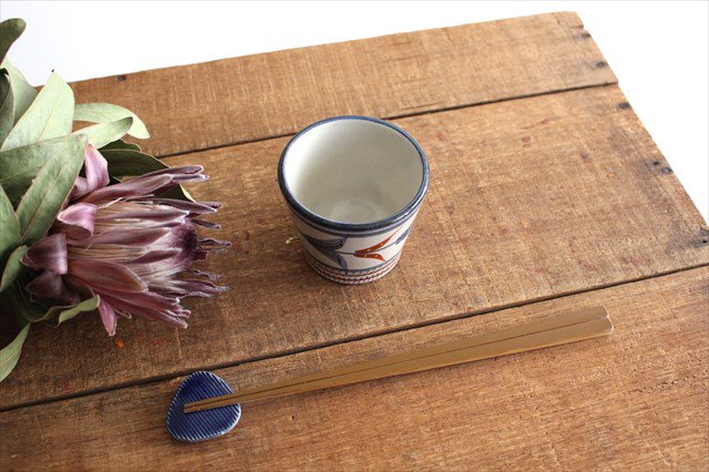 Toshin Kiln Soba Choko Red Bougainvillea Small | Free Cup Tsuboya Ware Yachimun-Detail9