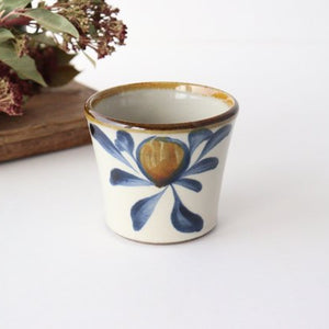 Toshin Kiln Soba Choko Blue and Brown Arabesque Small | Free Cup Tsuboya Ware Yachimun-TOP