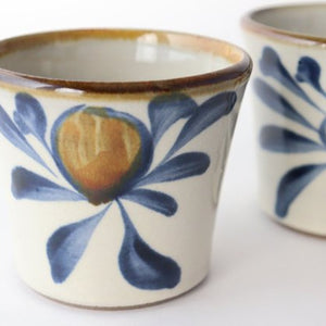 Toshin Kiln Soba Choko Blue and Brown Arabesque Small | Free Cup Tsuboya Ware Yachimun-Detail8