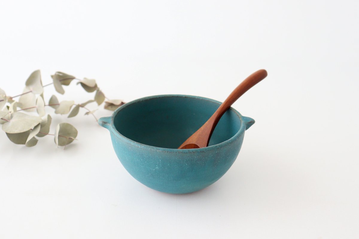 Multi-bowl with Handles Turquoise Blue | Serving Bowl Mino Ware