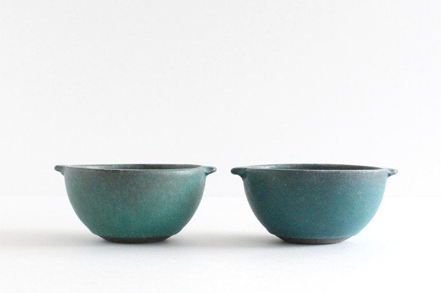 Multi-bowl with Handles Turquoise Blue | Serving Bowl Mino Ware