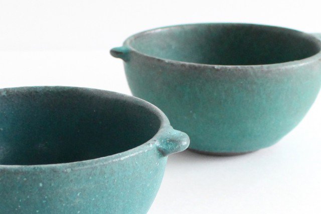Multi-bowl with Handles Turquoise Blue | Serving Bowl Mino Ware
