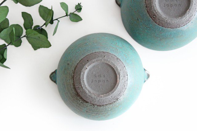 Multi-bowl with Handles Turquoise Blue | Serving Bowl Mino Ware
