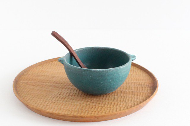 Multi-bowl with Handles Turquoise Blue | Serving Bowl Mino Ware