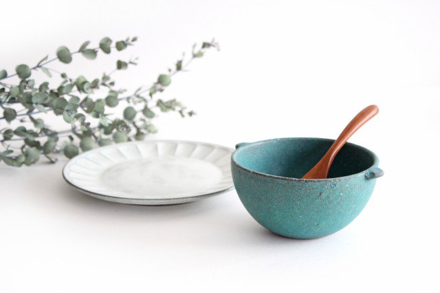 Multi-bowl with Handles Turquoise Blue | Serving Bowl Mino Ware