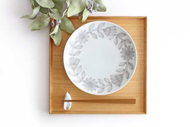 Round Plate Daisy Gray 22㎝/8.6in | Hasami Ware