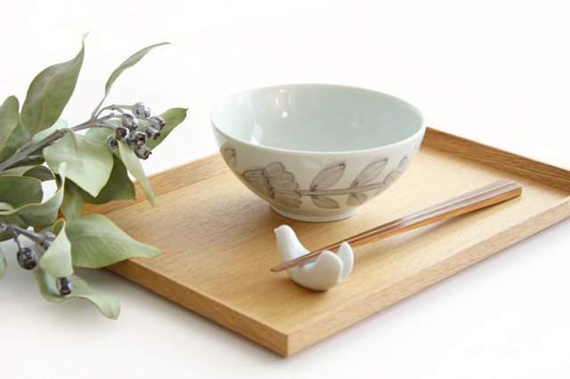 Round Bowl Gray Daisy 13.5cm/5.3in | Serving Bowl Hasami Ware