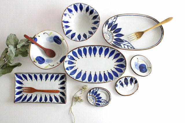 Sauce Plate Blue Apples | Hasami Ware