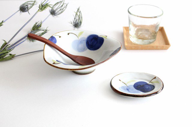 Sauce Plate Blue Apples | Hasami Ware