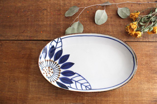 Oval Plate Blueme | Hasami Ware